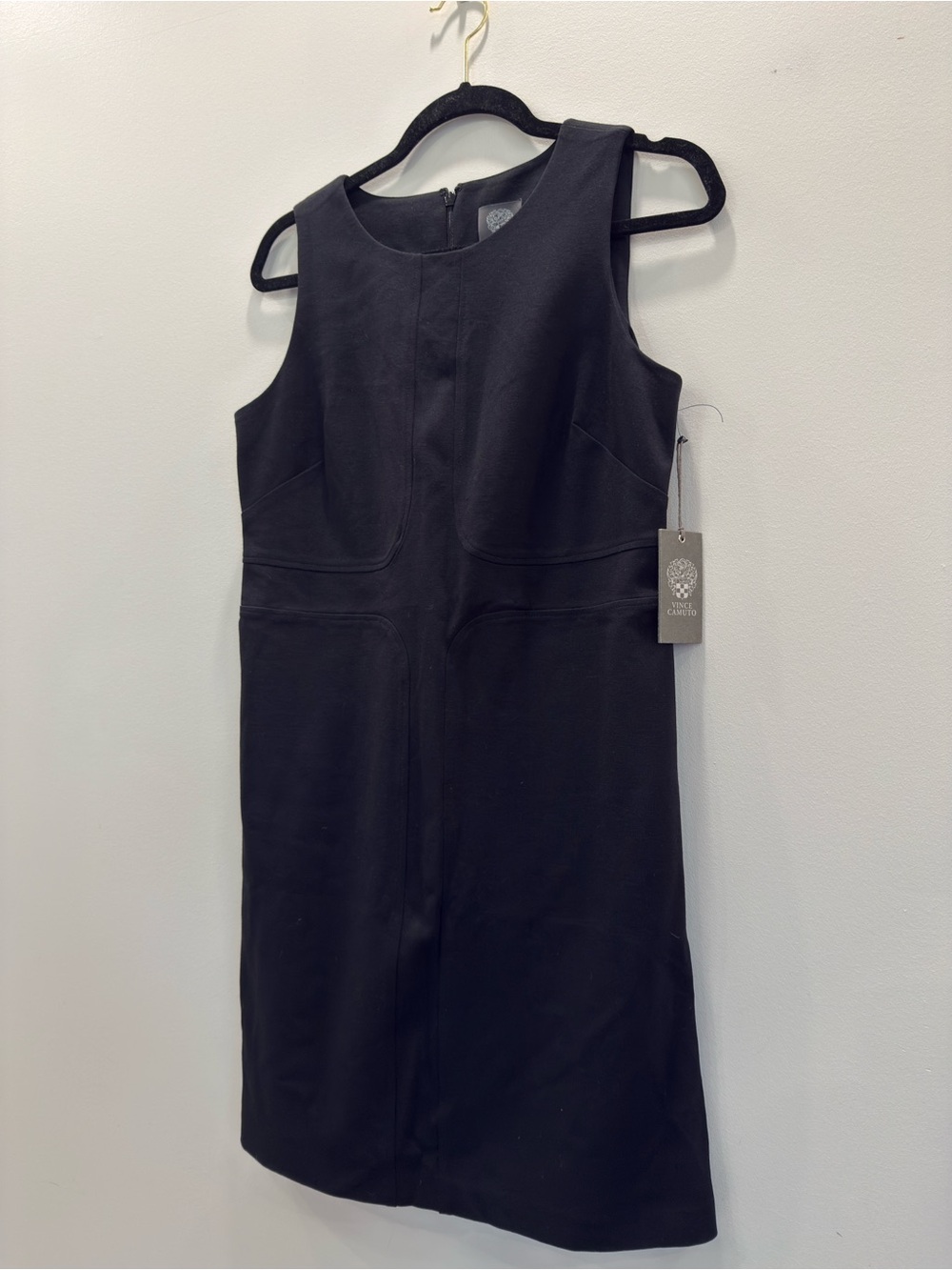 Vince Camuto Black Sleeveless Midi Sheath Dress
